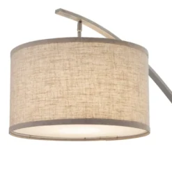 FC Design 71.5" Tall Drum Shade Arched Floor Lamp With Unique Black Wood Pole And Metal Base -Adesso Shop GUEST ac424774 7d20 4cf4 92bd 29c792f3ea1f