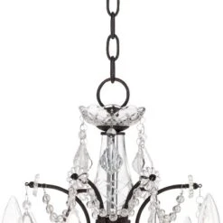 Vienna Full Spectrum DeMallo Dark Bronze Chandelier 26" Wide French Scroll Arm Clear Crystal 6-Light Fixture For Dining Room Home Foyer Kitchen Island -Adesso Shop GUEST ac4835ce d7da 4b90 bd47 cd30346d6ffd