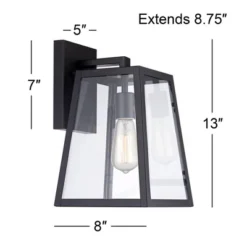 John Timberland Arrington Industrial Outdoor Wall Light Sconces Set Of 2 Mystic Black Hardwire 8" Fixture Clear Glass For Bedroom Bathroom Vanity Home -Adesso Shop GUEST ac6a7b96 8da1 4da8 9a5d cbd1885b90bc
