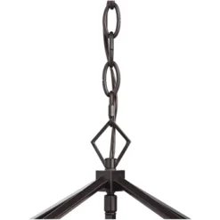 Franklin Iron Works Queluz Bronze Pendant Chandelier 13" Wide Industrial Rustic Geometric Cage 4-Light Fixture For Dining Room House Kitchen Island -Adesso Shop GUEST adcce4f8 27e5 44e2 9579 c5b20d1807af