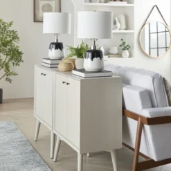 18" Black/White Abstract Splash Ceramic Table Lamp - Nourison -Adesso Shop GUEST adf65643 f809 4e6e 85f4 c64dcd56a91b