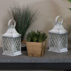 Sunnydaze Decor Sunnydaze 10" Ligonier White Traditional Style Plastic And Glass Battery Operated Indoor LED Candle Lantern 4pk -Adesso Shop GUEST af6f4bc0 a6c6 4683 897e 179ca9f40622
