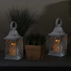 Sunnydaze Decor Sunnydaze 10" Ligonier White Traditional Style Plastic And Glass Battery Operated Indoor LED Candle Lantern 4pk -Adesso Shop GUEST b0cbb029 d2c7 4b31 933d dd7dd0f8fd4f
