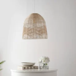 17.5" 1-Light Sofia Farmhouse Coastal Rattan LED Pendant Brown - JONATHAN Y -Adesso Shop GUEST b111a4b4 b25f 43b8 afad 538f20773c39