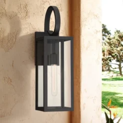 John Timberland Modern Outdoor Wall Light Fixtures Set Of 2 Deep Black 21" Clear Glass For Post Exterior Barn Deck House Porch -Adesso Shop GUEST b19f236f 32de 49f0 bd5f 353a5ef344db