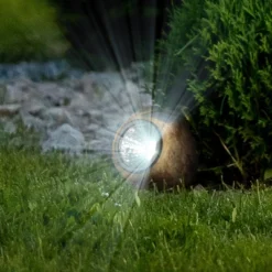 Solar Outdoor Lights - 4-Pack Of All-Weather Faux-Stone LED Rock Lights For Paths, Gardens, And Landscaping By Pure Garden (Brown) -Adesso Shop GUEST b21ffd7f 1889 400e 891e 6f60772f6549