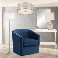 360 Lighting Waylon Modern Table Lamp 28" Tall Textured Mercury Glass Off White Tapered Drum Shade For Bedroom Living Room Bedside Nightstand Office -Adesso Shop GUEST b35ac57f a930 4cc5 954a 050aeff2da05