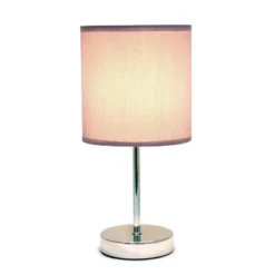 11.81" Traditional Petite Metal Stick Bedside Table Desk Lamp In Chrome With Fabric Shade Purple - Creekwood Home 11 11.81" Traditional Petite Metal Stick Bedside Table Desk Lamp In Chrome With Fabric Shade Purple - Creekwood Home -Adesso Shop GUEST b3b96213 3b37 4133 913f dce6c5fffcfa