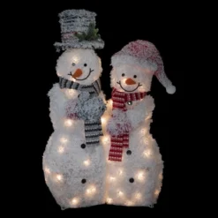 Northlight 39" Lighted Snowy Tinsel Snowman Couple Outdoor Christmas Decoration -Adesso Shop GUEST b4559856 4342 4789 913b e8688e0c867f