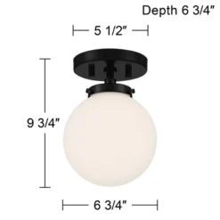 Possini Euro Design Jilly Modern Ceiling Light Semi Flush Mount Fixture 6 3/4" Wide Black White Glass Globe Shade For Bedroom Kitchen Living Room Home 12 Possini Euro Design Jilly Modern Ceiling Light Semi Flush Mount Fixture 6 3/4" Wide Black White Glass Globe Shade For Bedroom Kitchen Living Room Home -Adesso Shop GUEST b515e171 04e7 471f 9c15 8a07c3f16d72