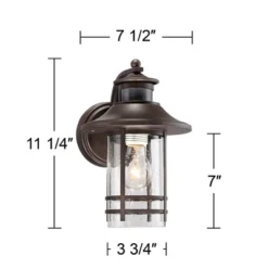 John Timberland Galt Outdoor Mission Wall Light Fixture Oil Rubbed Bronze Motion Sensor Dusk To Dawn 11 1/4" Seedy Glass For Post Exterior Barn Deck -Adesso Shop GUEST b51d9d71 7ac5 4b8d 9d17 080458e9b318
