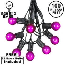 Novelty Lights 100 Feet G30 Globe Outdoor Patio String Lights, Black Wire -Adesso Shop GUEST b52ec822 d27d 4657 a614 03f4dcaf23ed