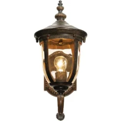 John Timberland Bellagio Vintage Rustic Outdoor Wall Light Fixture Veranda Bronze Upbridge 16 1/2" Champagne Glass For Post Exterior Barn Deck House -Adesso Shop GUEST b5372a0a 9d69 4b3f 8bfb ee48ed030cbe