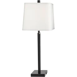 360 Lighting Cole Modern Table Lamps 27" Tall Set Of 2 Black Metal With USB Charging Ports White Rectangular Shade For Bedroom Living Room Bedside -Adesso Shop GUEST b5665898 3541 43a5 8e8b 387d99d955f3