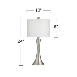 360 Lighting Gerson Modern Table Lamps 24" High Set Of 2 Brushed Nickel With Dimmers LED White Drum Shade For Bedroom Living Room Bedside Nightstand 14 360 Lighting Gerson Modern Table Lamps 24" High Set Of 2 Brushed Nickel With Dimmers LED White Drum Shade For Bedroom Living Room Bedside Nightstand -Adesso Shop GUEST b5a78088 1d71 4af2 a2b5 8216969fd85b