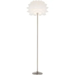 Possini Euro Design Modern Floor Lamp 63" Tall Brushed Steel White Orb Petal Flower Shade Dimmable For Living Room Reading Bedroom Office -Adesso Shop GUEST b65ab1c4 bbbb 4851 984a 599117a9076c