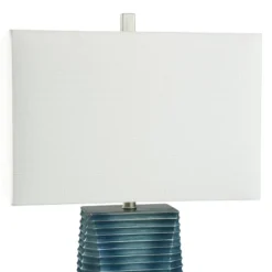 Vertical Lined Moulded Table Lamp With Steel Base Blue - StyleCraft -Adesso Shop GUEST b66aac8f 12b0 4f74 824a 0e865a4edc93
