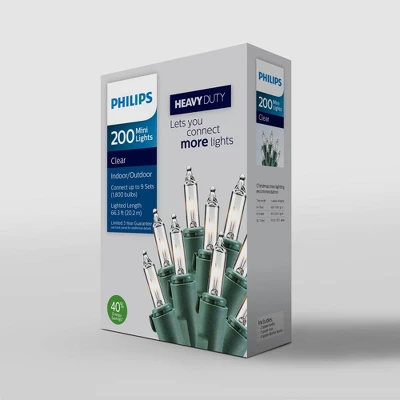 Philips 200ct Heavy Duty Smooth Incandescent Mini String Lights Clear With Green Wire 3 Philips 200ct Heavy Duty Smooth Incandescent Mini String Lights Clear With Green Wire