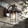John Timberland Galt Outdoor Mission Wall Light Fixture Oil Rubbed Bronze Motion Sensor Dusk To Dawn 11 1/4" Seedy Glass For Post Exterior Barn Deck