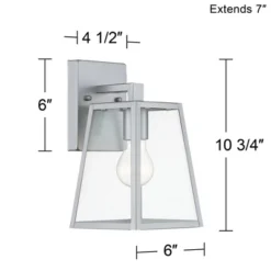 John Timberland Arrington Modern Outdoor Wall Light Fixture Silver Steel 10 3/4" Clear Glass For Post Exterior Barn Deck House Porch Yard Posts Patio -Adesso Shop GUEST ba51b3d5 f2f0 485b bb08 86ee6533350b