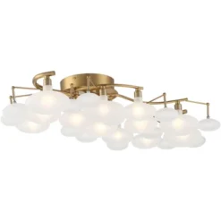 Possini Euro Design Lilypad Modern Ceiling Light Semi Flush Mount Fixture 30 1/4" Wide Warm Brass 12-Light Frosted Glass Shade For Bedroom Living Room 14 Possini Euro Design Lilypad Modern Ceiling Light Semi Flush Mount Fixture 30 1/4" Wide Warm Brass 12-Light Frosted Glass Shade For Bedroom Living Room -Adesso Shop GUEST bc64b39a 2843 4a68 b9d6 625259c5adb7