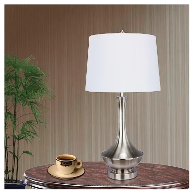 Metal Table Lamp - Brushed Steel (30") 3 Metal Table Lamp - Brushed Steel (30")