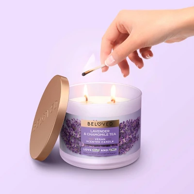 Beloved Lavender & Chamomile Tea 2-Wick Vegan Candle - 11.5oz 5 Beloved Lavender & Chamomile Tea 2-Wick Vegan Candle - 11.5oz - Image 3