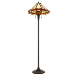 59.25" Resin Transitional Floor Lamp With Tiffany Glass Shade - Cal Lighting -Adesso Shop GUEST be64528d 8041 4885 90b0 ab6d5b5036ed