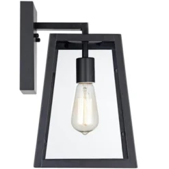 John Timberland Arrington Industrial Outdoor Wall Light Sconces Set Of 2 Mystic Black Hardwire 8" Fixture Clear Glass For Bedroom Bathroom Vanity Home -Adesso Shop GUEST be95dba4 7c83 4c93 94ca 2ee59ed333db