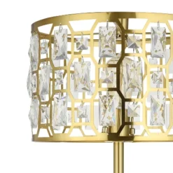 63" Cleo Glam Gold Metal And Faceted Crystal Drum Shade Floor Lamp - River Of Goods -Adesso Shop GUEST be9d5916 f79c 4a33 98d0 036a84c3c6b0