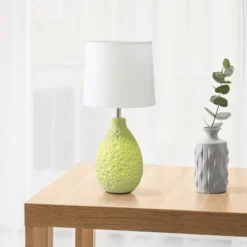 14.17" Traditional Ceramic Texture Thumbprint Tear Drop Table Desk Lamp With Tapered White Shade Green - Creekwood Home 11 14.17" Traditional Ceramic Texture Thumbprint Tear Drop Table Desk Lamp With Tapered White Shade Green - Creekwood Home -Adesso Shop GUEST c0043532 1722 4077 b8b6 70801fcef9ef