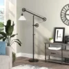 70 In. Pulley Metal Black And Bronze And With Milk Shade Floor Lamp - Henn&Hart 2 70 In. Pulley Metal Black And Bronze And With Milk Shade Floor Lamp - Henn&Hart -Adesso Shop GUEST c0170f0b 7a49 4b8a a717 32285fc6cacc
