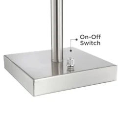 360 Lighting Andre 26 3/4" Tall Mid Century Modern Table Lamps Set Of 2 USB Port AC Power Outlet Silver Finish Metal White Shade Living Room Charging -Adesso Shop GUEST c1bfd67b 497d 4367 8db7 5b3e3957f6af