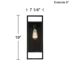 Possini Euro Design Jericho Modern Outdoor Wall Light Fixture Textured Black Metal 19" Clear Glass Panel For Post Exterior Barn Deck House Porch Yard -Adesso Shop GUEST c225dbc7 0d5b 4415 ad49 deba60c24328