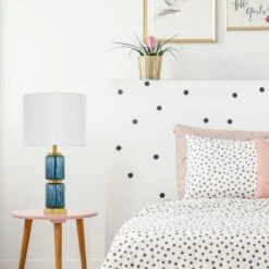 19.5" Vivian Cylinder Base Table Lamp Blue/Gold - River Of Goods -Adesso Shop GUEST c346e9d6 a537 4d46 a305 a5b92764dc9b