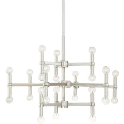 Possini Euro Design Marya Brushed Nickel Chandelier 32" Wide Modern 24-Light Fixture For Dining Room House Foyer Kitchen Island Entryway Bedroom Home -Adesso Shop GUEST c377a767 7d2d 4ac9 a18d f4a9873aaf53