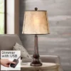 Franklin Iron Works Naomi Industrial Rustic Table Lamp 25" High Bronze With USB Charging Port Mica Shade For Bedroom Living Room Bedside Office Desk -Adesso Shop GUEST c38688d2 179b 46c8 9d28 278eca7a1aa9