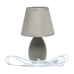 9.45" 2pk Petite Ceramic Oblong Bedside Table Desk Lamps With Matching Tapered Drum Shade Gray - Creekwood Home 15 9.45" 2pk Petite Ceramic Oblong Bedside Table Desk Lamps With Matching Tapered Drum Shade Gray - Creekwood Home -Adesso Shop GUEST c3f0c19f 792d 4f24 9ff1 3a75acbfcbd7
