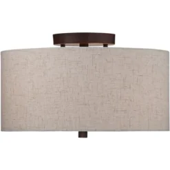 Regency Hill Sylvan Modern Ceiling Light Semi Flush Mount Fixture 14" Wide Bronze 3-Light Oatmeal Fabric Drum Shade For Bedroom Kitchen Living Room 11 Regency Hill Sylvan Modern Ceiling Light Semi Flush Mount Fixture 14" Wide Bronze 3-Light Oatmeal Fabric Drum Shade For Bedroom Kitchen Living Room -Adesso Shop GUEST c41313d9 8fb5 4932 9fa4 cd553c606d6c