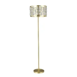 63" Cleo Glam Gold Metal And Faceted Crystal Drum Shade Floor Lamp - River Of Goods -Adesso Shop GUEST c489b6a5 8c9b 41a4 8bf0 8422070934b0