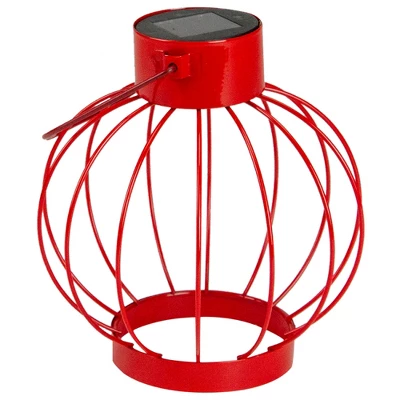 Northlight 6.5" Red Outdoor Hanging LED Solar Lantern With Handle 5 Northlight 6.5" Red Outdoor Hanging LED Solar Lantern With Handle - Image 3