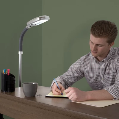 Hastings Home 55" Bendable Gooseneck Natural Daylight Floor Lamp - Chrome 4 Hastings Home 55" Bendable Gooseneck Natural Daylight Floor Lamp - Chrome - Image 2