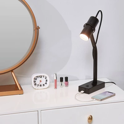 16" MRDK By Globe Series.01 Desk Lamp With Combined USB Port And USB-C Port Matte Black Shade (Includes LED Light Bulb) - Globe Electric 3 16" MRDK By Globe Series.01 Desk Lamp With Combined USB Port And USB-C Port Matte Black Shade (Includes LED Light Bulb) - Globe Electric