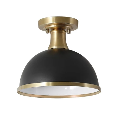 1-Light Beckett Semi-Flush Mount Pendant Brass/Matte Black - Globe Electric 3 1-Light Beckett Semi-Flush Mount Pendant Brass/Matte Black - Globe Electric