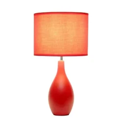 18.11" Traditional Standard Ceramic Dewdrop Table Desk Lamp With Matching Fabric Shade Red - Creekwood Home -Adesso Shop GUEST c5f0c7f6 0619 428b b785 7fb6bce954ea