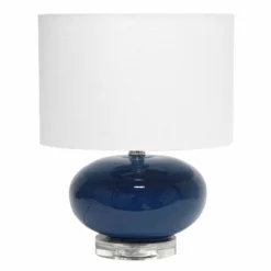 15.25" Modern Ovaloid Glass Bedside Table Lamp With Fabric Shade - Lalia Home 22 15.25" Modern Ovaloid Glass Bedside Table Lamp With Fabric Shade - Lalia Home -Adesso Shop GUEST c611e0ae 2372 44b0 8469 270a5ccf0d1a