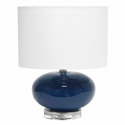 15.25" Modern Ovaloid Glass Bedside Table Lamp With Fabric Shade - Lalia Home 12 15.25" Modern Ovaloid Glass Bedside Table Lamp With Fabric Shade - Lalia Home - Image 10