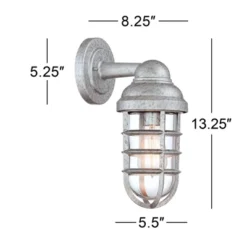 John Timberland Marlowe Industrial Outdoor Wall Lights Set Of 2 Galvanized Steel Cage Frame 13 1/4" Clear Glass For Post Exterior Barn Deck House Yard 12 John Timberland Marlowe Industrial Outdoor Wall Lights Set Of 2 Galvanized Steel Cage Frame 13 1/4" Clear Glass For Post Exterior Barn Deck House Yard -Adesso Shop GUEST c68670b2 7d02 49e9 9b32 77b683f2fcc4