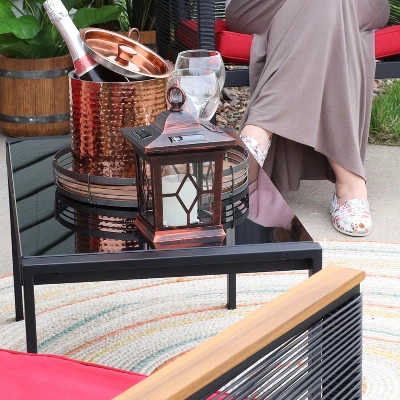 Sunnydaze Decor Sunnydaze Outdoor Lucien Hanging Tabletop Solar LED Rustic Farmhouse Decorative Candle Lantern - 9" 9 Sunnydaze Decor Sunnydaze Outdoor Lucien Hanging Tabletop Solar LED Rustic Farmhouse Decorative Candle Lantern - 9" - Image 8