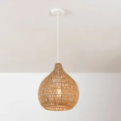 Tika 1-Light Natural Blonde Pendant Lighting With Twine Shade - Globe Electric -Adesso Shop GUEST c7856c15 2270 41d9 ba40 1cdd56548883